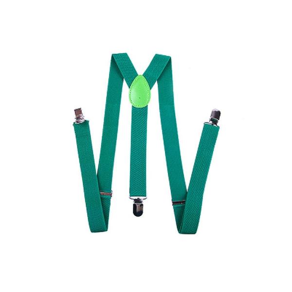 メンズファッション ビジネス 正装 カジュアル 調節可能 Y型サスペンダー 幅2.5cm#グリーン