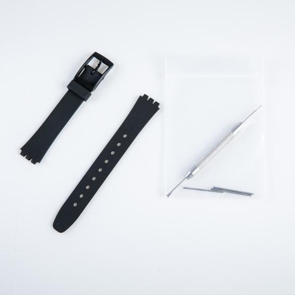 男女兼用 腕時計 交換用 凹凸型 シリコン製 無地 バンド ベルト 幅12MM#ブラック