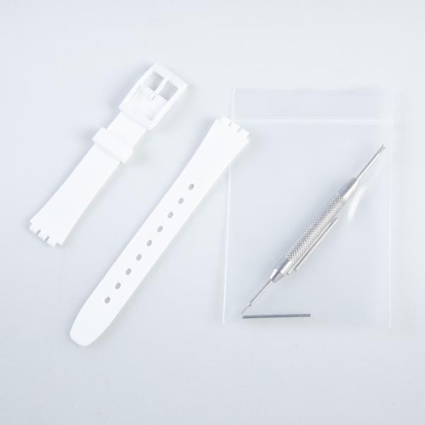 男女兼用 腕時計 交換用 凹凸型 シリコン製 無地 バンド ベルト 幅12MM#ホワイト