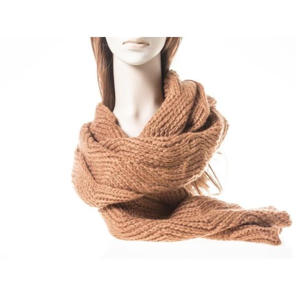冬 ファッション 男女兼用 防寒対策 手編み風 シンプル 波模様 ニット ショール マフラー 200...