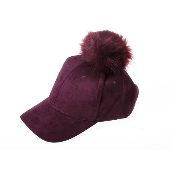冬 ファッション ボンボン付き 起毛布 無地 カジュアル 調節可能 キャップ 野球帽 帽子#ワインレ...