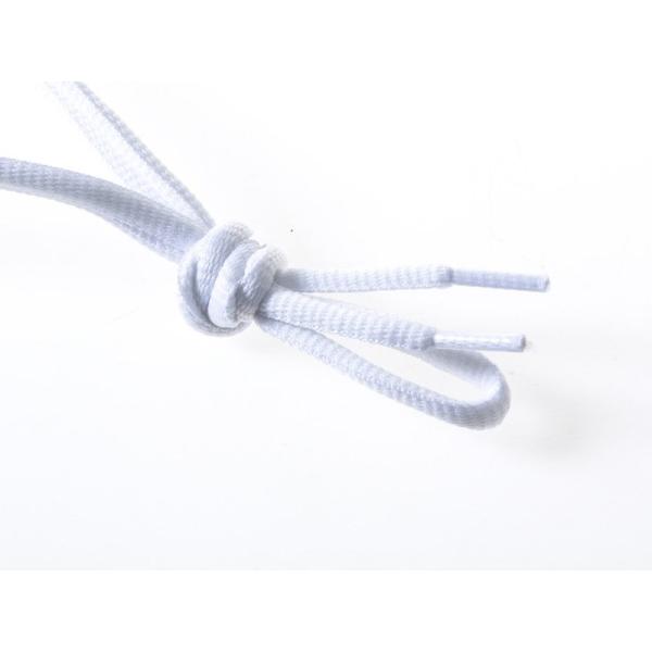 オーバルシューレース 楕円形 120cm靴紐 スニーカー スポーツシューなど 靴ひも#ホワイト