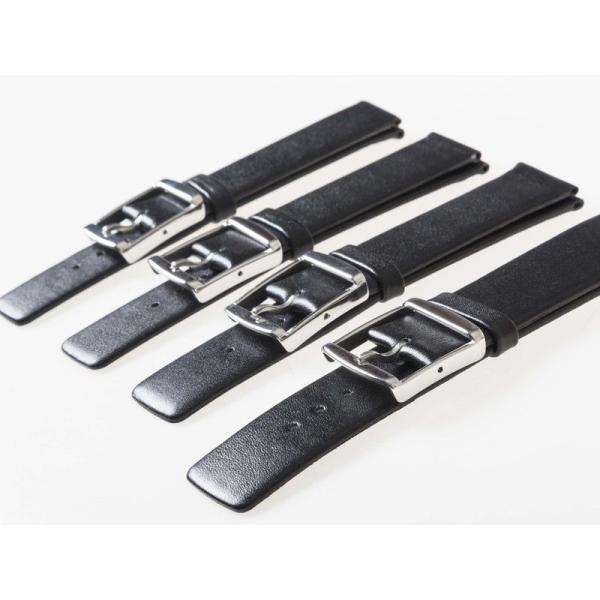 ファッション 男女兼用 腕時計 交換用 本革仕上げ 薄型 ベルト バンド#幅22mm ブラック