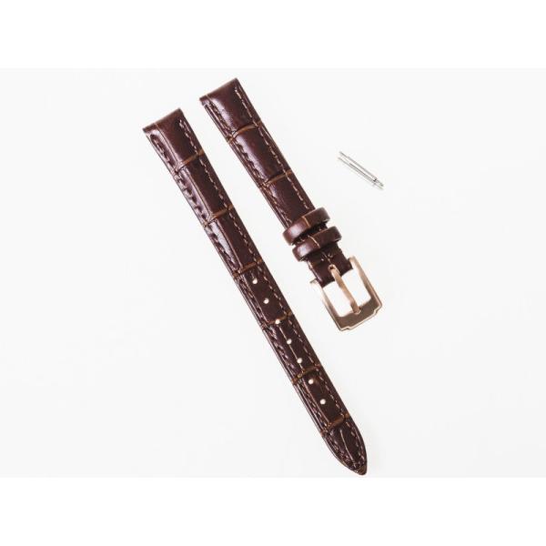 ファッション 男女兼用 腕時計 交換用 本革 ワニ革風仕上げ ベルト バンド 金色尾錠#幅12mm ...