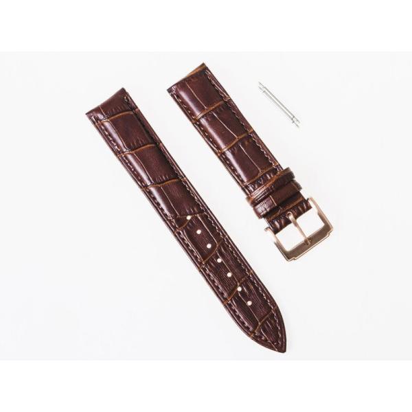 ファッション 男女兼用 腕時計 交換用 本革 ワニ革風仕上げ ベルト バンド 金色尾錠#幅20mm ...