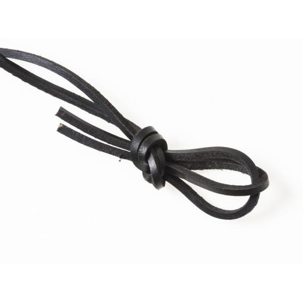 本革 牛革 シューレース 60*0.3cm 靴紐 靴ひも ブーツなど#ブラック