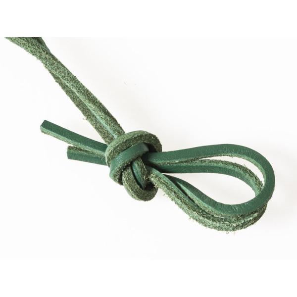 本革 牛革 シューレース 60*0.3cm 靴紐 靴ひも ブーツなど#グリーン