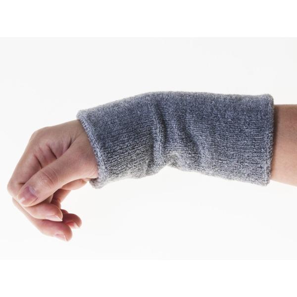 無地カラー コットン スポーツリストバンド アームバンド8cm*15cm 2個入#グレー
