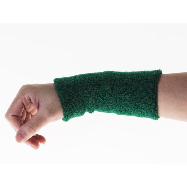 無地カラー コットン スポーツリストバンド アームバンド8cm*15cm 2個入#アーミーグリーン