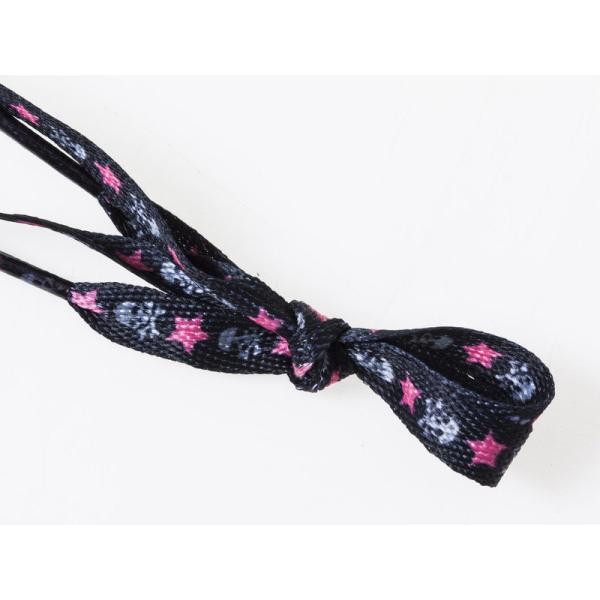 カラフル 熱転写 シューレース115*1cm 平紐 靴紐 靴ひも カジュアル スニーカーなど#ドクロ