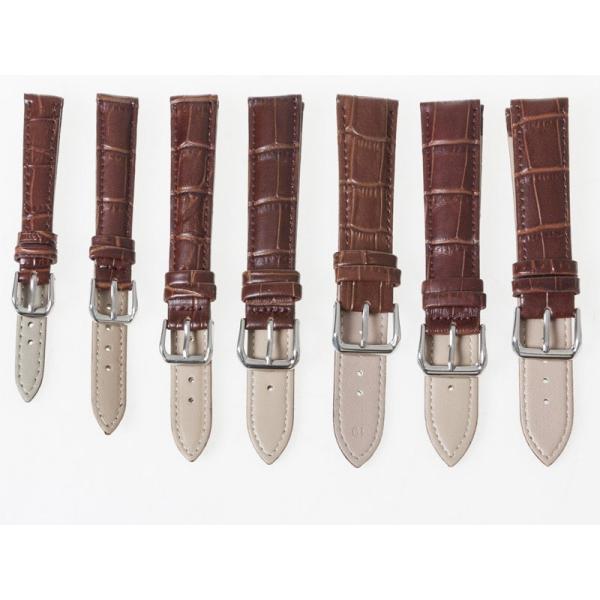 上質感 汎用 本革 ワニ革風 腕時計 ベルト ブレスレット バンド 交換用#幅20mm ブラウン