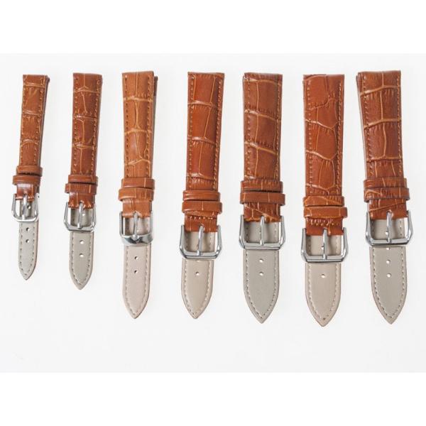 上質感 汎用 本革 ワニ革風 腕時計 ベルト ブレスレット バンド 交換用#幅12mm ライトブラウ...