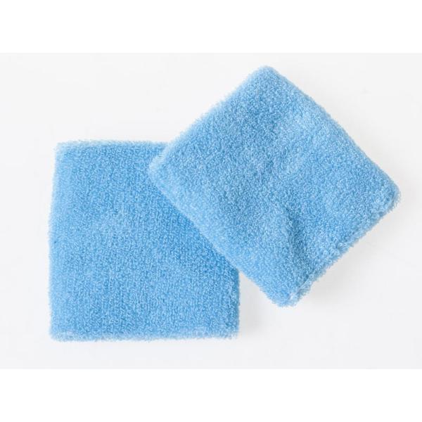 シンプル 無地 コットン スポーツ リストバンド 8*8cm 2個入り#スカイブルー