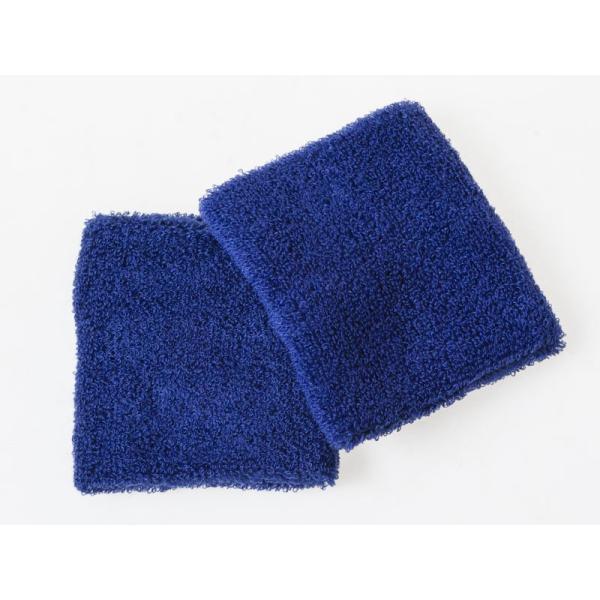 シンプル 無地 コットン スポーツ リストバンド 8*8cm 2個入り#ダークブルー