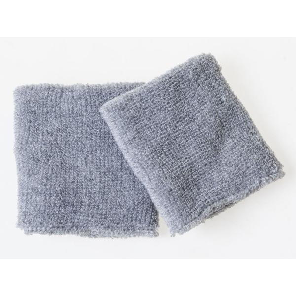 シンプル 無地 コットン スポーツ リストバンド 8*8cm 2個入り#グレー