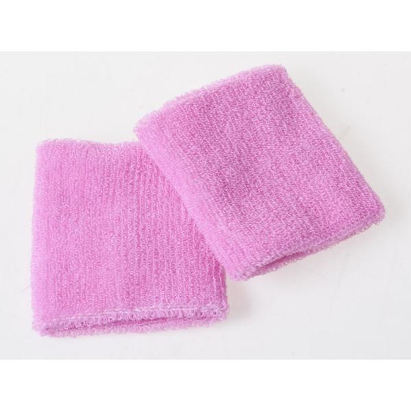 シンプル 無地 コットン スポーツ リストバンド 8*8cm 2個入り#ピンク