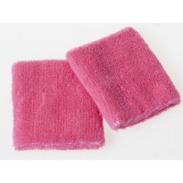 シンプル 無地 コットン スポーツ リストバンド 8*8cm 2個入り#ローズ