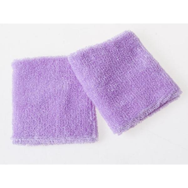 シンプル 無地 コットン スポーツ リストバンド 8*8cm 2個入り#ライトパープル