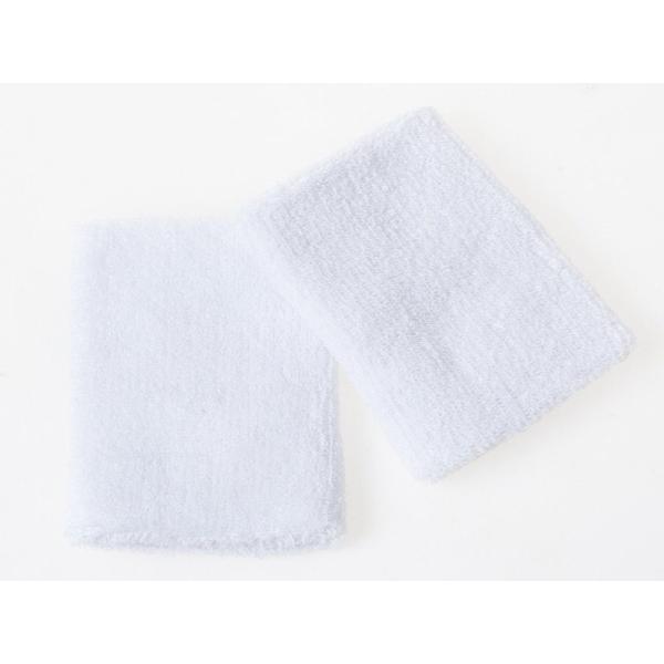 シンプル 無地 コットン スポーツ リストバンド 8*10cm 2個入り#ホワイト