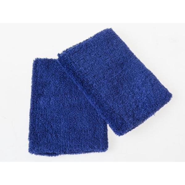 シンプル 無地 コットン スポーツ リストバンド 8*10cm 2個入り#ダークブルー