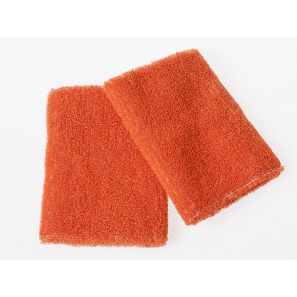 シンプル 無地 コットン スポーツ リストバンド 8*10cm 2個入り#オレンジレッド