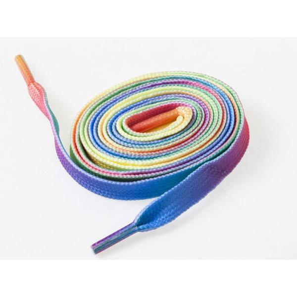 グラデーション シューレース 平紐 靴紐 靴ひも カジュアル スニーカーなど#レインボー 120*1...