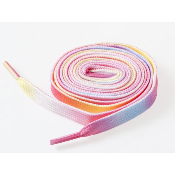 グラデーション シューレース 平紐 靴紐 靴ひも カジュアル スニーカーなど#ピンク 150*1CM