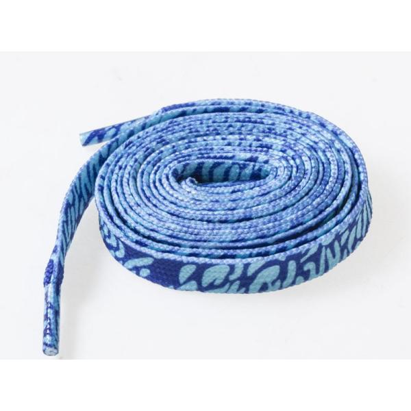 まだら模様 シューレース 平紐 靴紐 靴ひも カジュアル スニーカーなど#ブルー 120*1cm