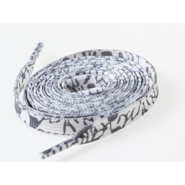 まだら模様 シューレース 平紐 靴紐 靴ひも カジュアル スニーカーなど#グレー 120*1cm