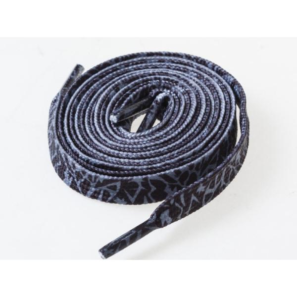 まだら模様 シューレース 平紐 靴紐 靴ひも カジュアル スニーカーなど#ブラック 100*1cm