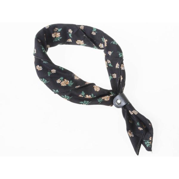 男女兼用 ファッション スーツ カジュアル ビジネス スカーフ 正方形 60*60cm#花柄 黒