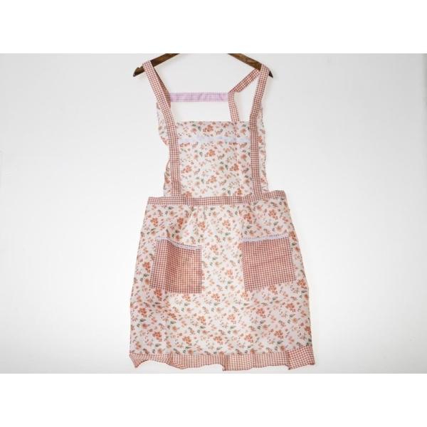 フリルエプロン 家事 料理 掃除などに#フラワーA