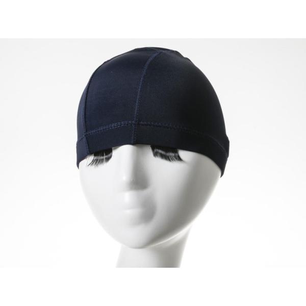 男女兼用 弾性繊維製 水泳帽 スイムキャップ フリーサイズ シンプル #無地 ネイビー