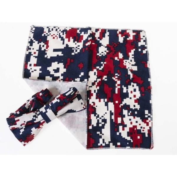 男女兼用 ファッション ビジネス カジュアル 蝶ネクタイ×ポケットチーフ セット #タイプ22