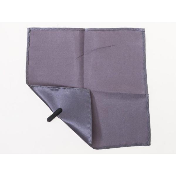 メンズファション ビジネス カジュアル 光沢感 無地 ポケットチーフ ハンカチ#グレー