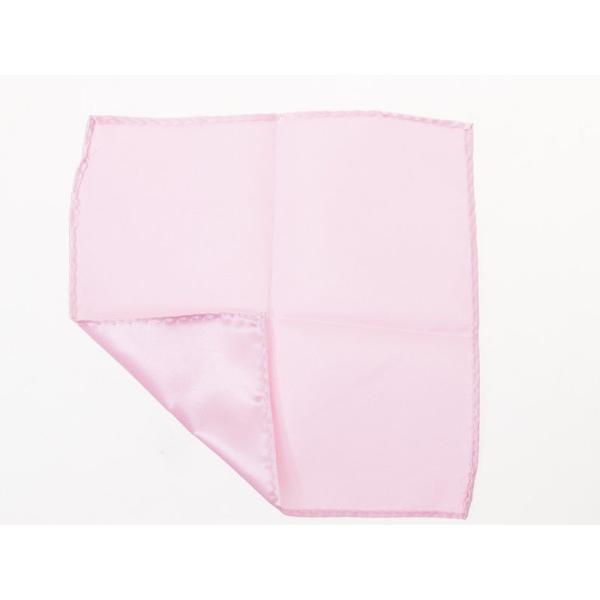 メンズファション ビジネス カジュアル 光沢感 無地 ポケットチーフ ハンカチ#ピンク