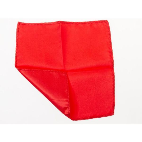 メンズファション ビジネス カジュアル 光沢感 無地 ポケットチーフ ハンカチ#レッド