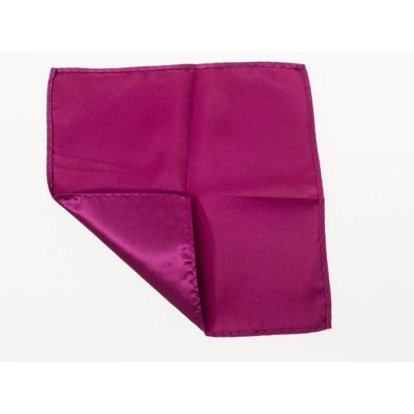 メンズファション ビジネス カジュアル 光沢感 無地 ポケットチーフ ハンカチ#レッドパープル