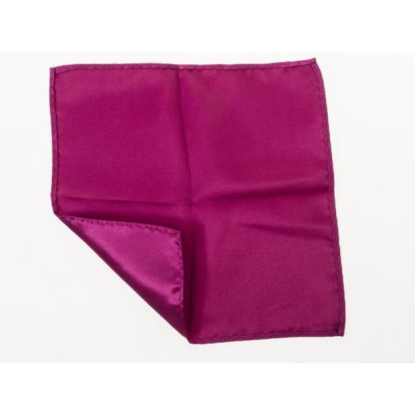 メンズファション ビジネス カジュアル 光沢感 無地 ポケットチーフ ハンカチ#ワインレッド