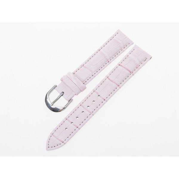 ファション 男女兼用 腕時計 交換用 パーツ 本革製 ワニ革風 ベルト バンド#ピンク 18MM