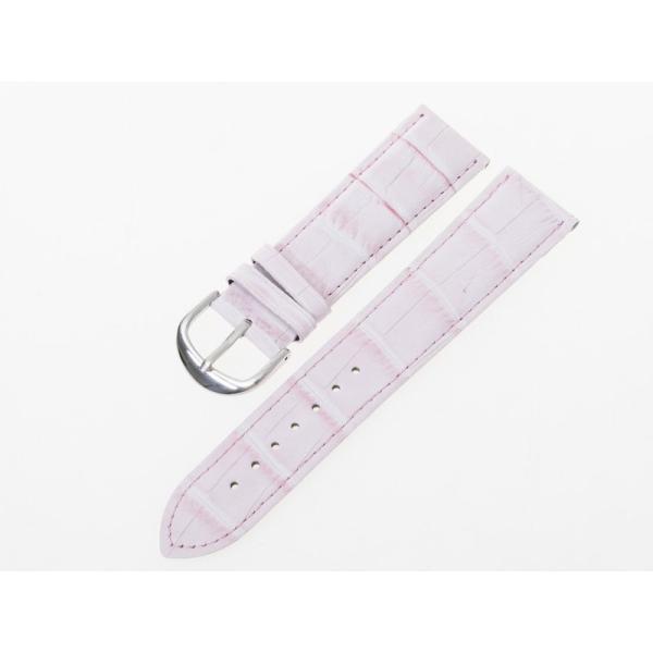 ファション 男女兼用 腕時計 交換用 パーツ 本革製 ワニ革風 ベルト バンド#ピンク 20MM