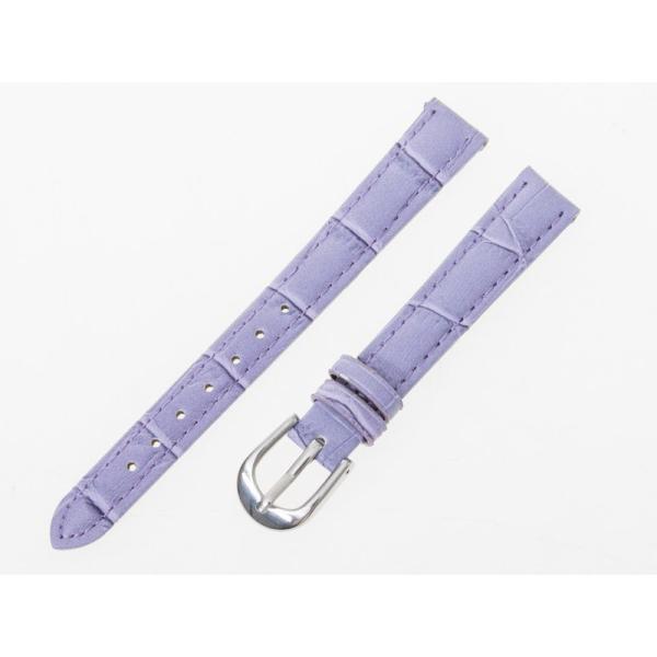 ファション 男女兼用 腕時計 交換用 パーツ 本革製 ワニ革風 ベルト バンド#パープル 12MM