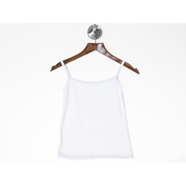 レディースファッション 無地 細紐 キャミソール トップス インナー シンプル#ホワイトXL