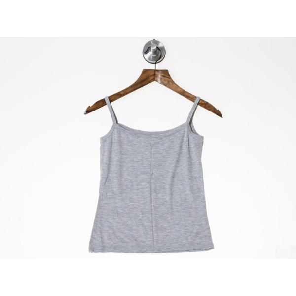 レディースファッション 無地 細紐 キャミソール トップス インナー シンプル#グレーM