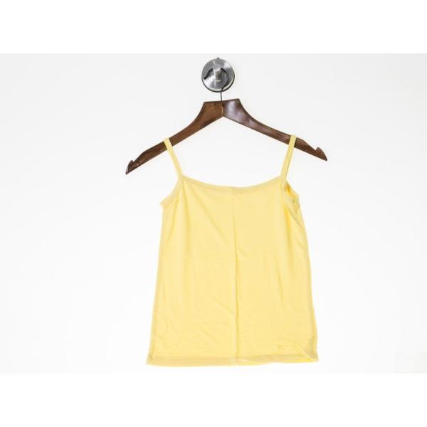 レディースファッション 無地 細紐 キャミソール トップス インナー シンプル#イエローL