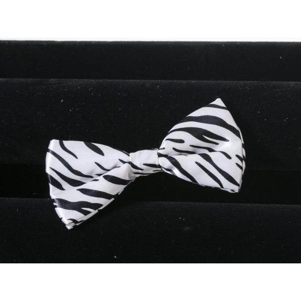 ファッション小物 衣装 コスプレ 正装など リボン ボウタイ#ゼブラ縞