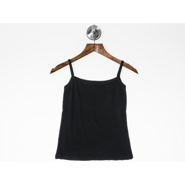 レディースファッション 無地 細紐 キャミソール トップス インナー シンプル#ブラックL