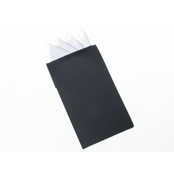 メンズ 正装 ビジネス スーツ タキシード ポケットチーフ ハンカチ 三角×4 一体型#ホワイト