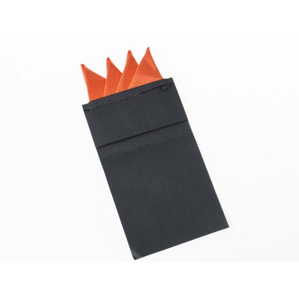 メンズ 正装 ビジネス スーツ タキシード ポケットチーフ ハンカチ 三角×4 一体型#オレンジ