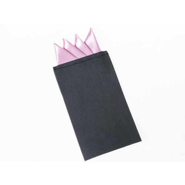 メンズ 正装 ビジネス スーツ タキシード ポケットチーフ ハンカチ 三角×4 一体型#ピンク